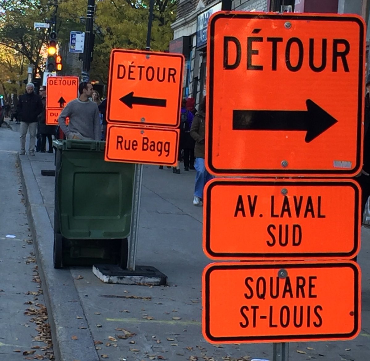 Behind Orange Traffic Cones Construction in Montréal The Bull & Bear